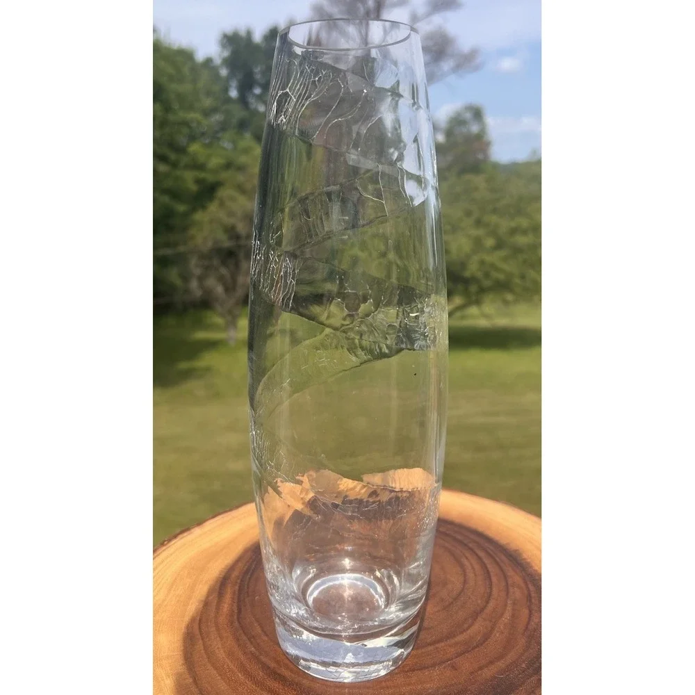 Clear Art Glass Vase 12